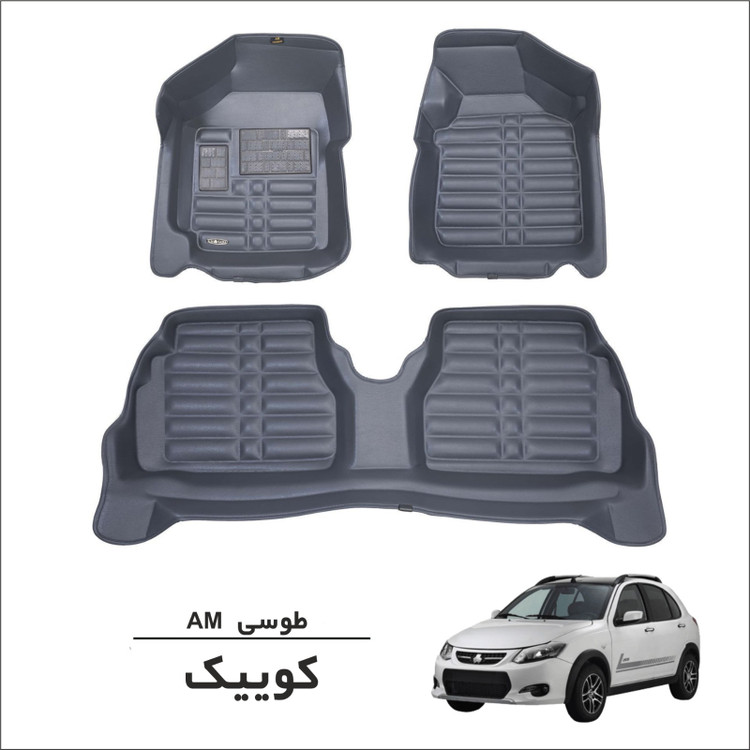 کفپوش سه بعدی کوییک طوسی